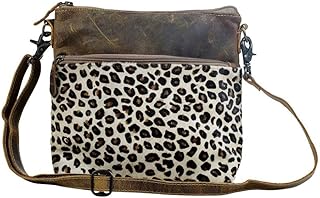 Feline Leather & Cowhide Bag Upcycled Cowhide & Leather S-2845