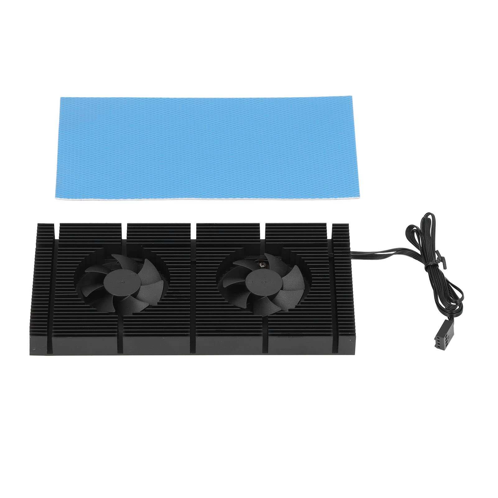 Cocoarm GK6 Ventilador Dual PWM VRAM Disipador de Calor Aleación de Aluminio GPU Placa Posterior Radiador 90 X 180 X 15 Mm Ajustable 1500 a 5000 RPM para Refrigeración de Memoria de Plano Posterior