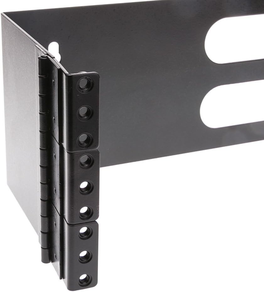 3U Hinged Wall Mount Patch Panel Bracket - 19" Patch Panel Swing Rack for Shallow Network Equipment, 6 Inch Deep, Dimensions: 5.25 (H) x 19 (W) x 5.8 (D) inches, Black, Cablewholesale