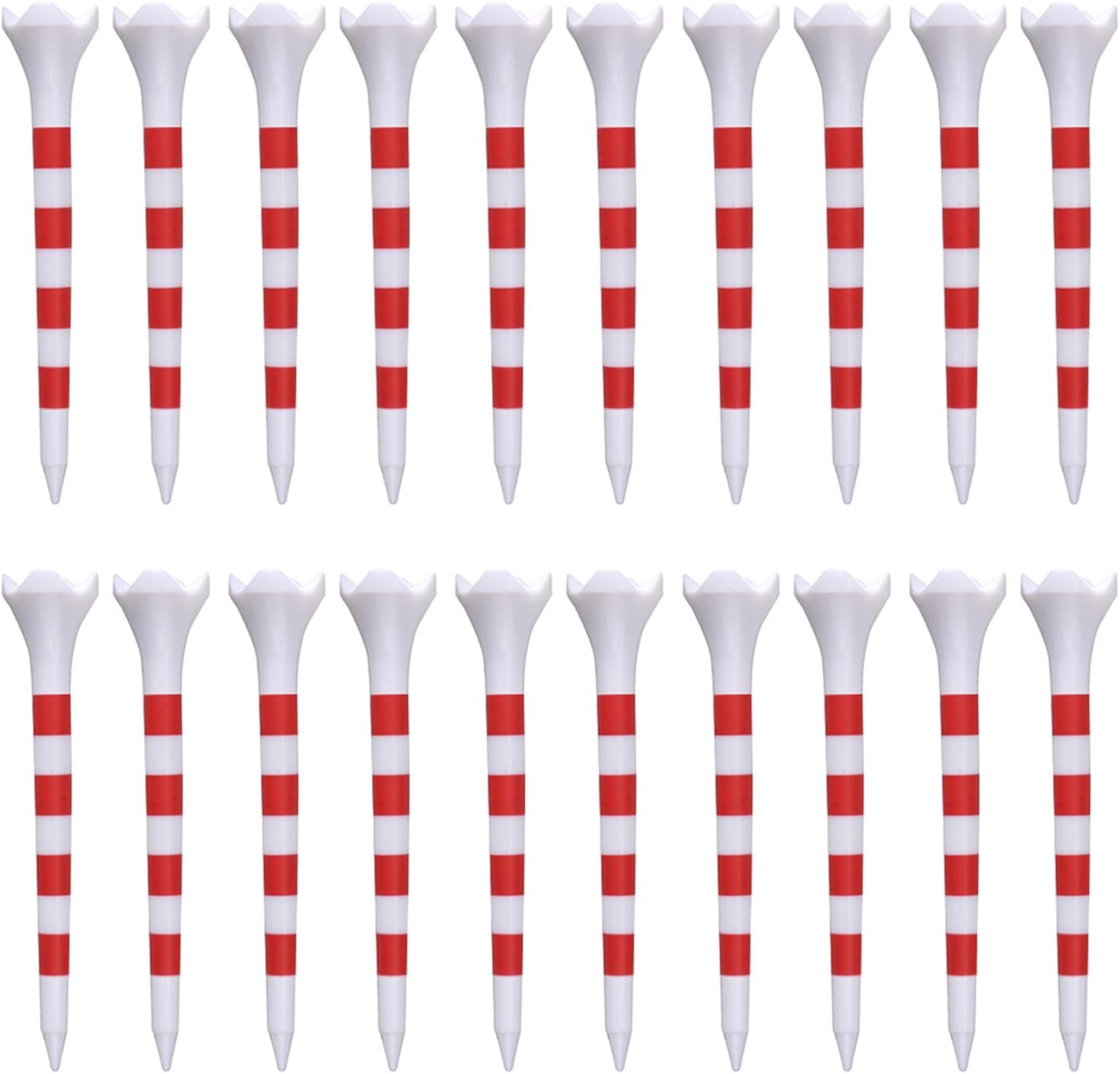 20Pcs Golf Tees, Unbreakable Portable Oblique Insertion Low Friction and Resistance Golf Plastic Tees, Golf Ball Tees Golf Accessories