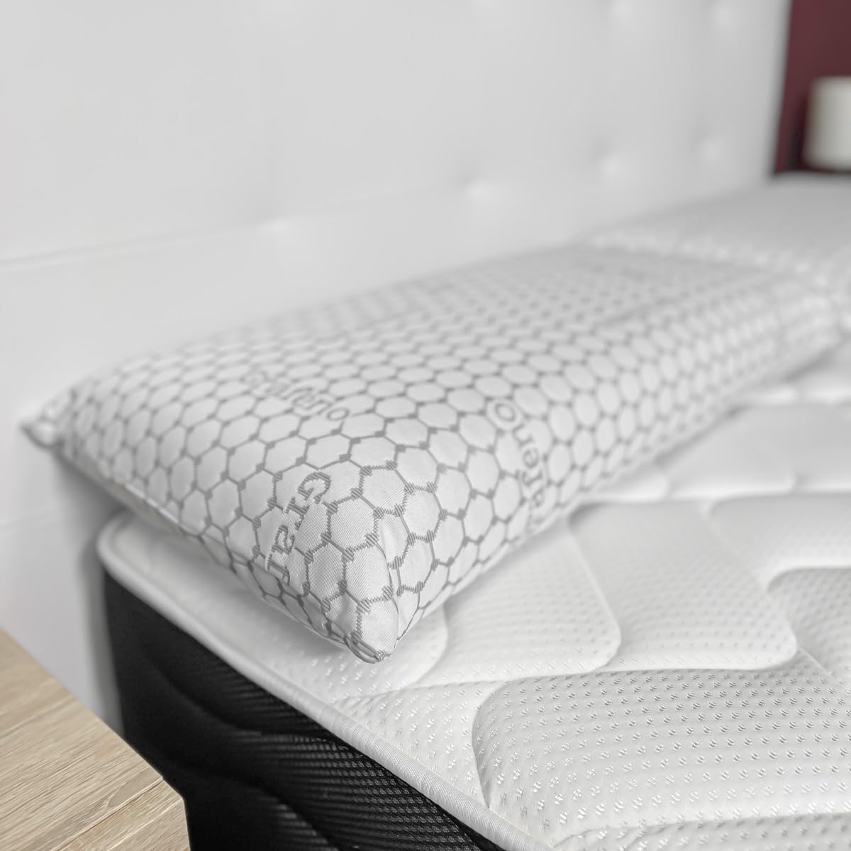 amuéblate online - Almohada Viscoelástica Carbono Visco | Máximo Confort y Excelente Adaptabilidad con Propiedades Antiestrés | 2 Unidades de 90 x 40 cm