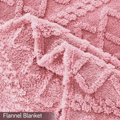 Image of HOKIPO Fleece AC Blanket Double Bed Queen, 200X230 Cm / 6.5X7.5 Feet, Baby Pink (AR-5743-PNK)