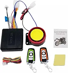 Partida Distancia Alarme Universal para Moto com Partida Remota, Sistema Antifurto 12V, Sirene 125dB, 2 Controles, Sensor de Impacto, Alcance 150m