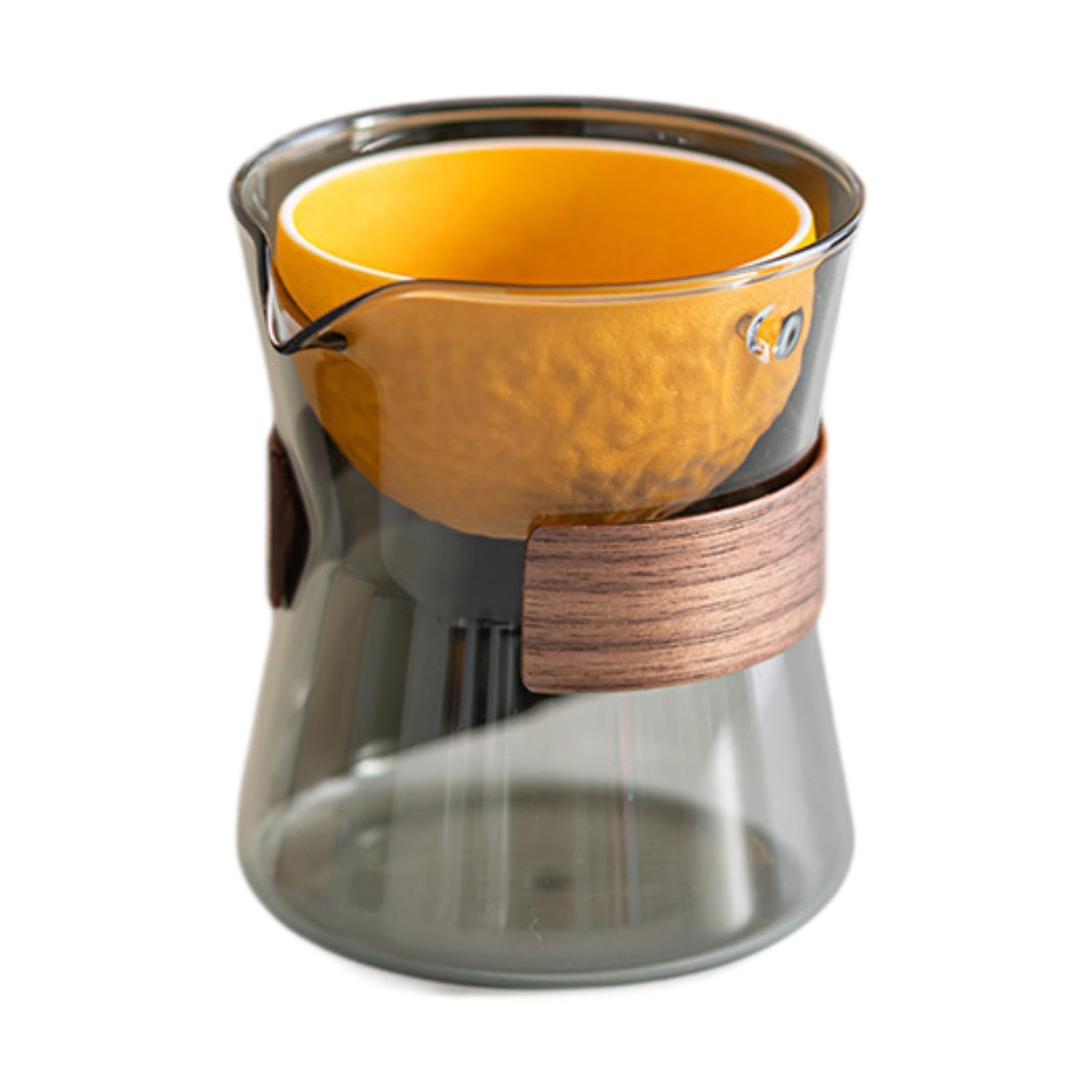Tetera de Vidrio con en, Resistente Al, de Borosilicato, Transparente, para Té a Granel, Naranja Gris, tal como se describe