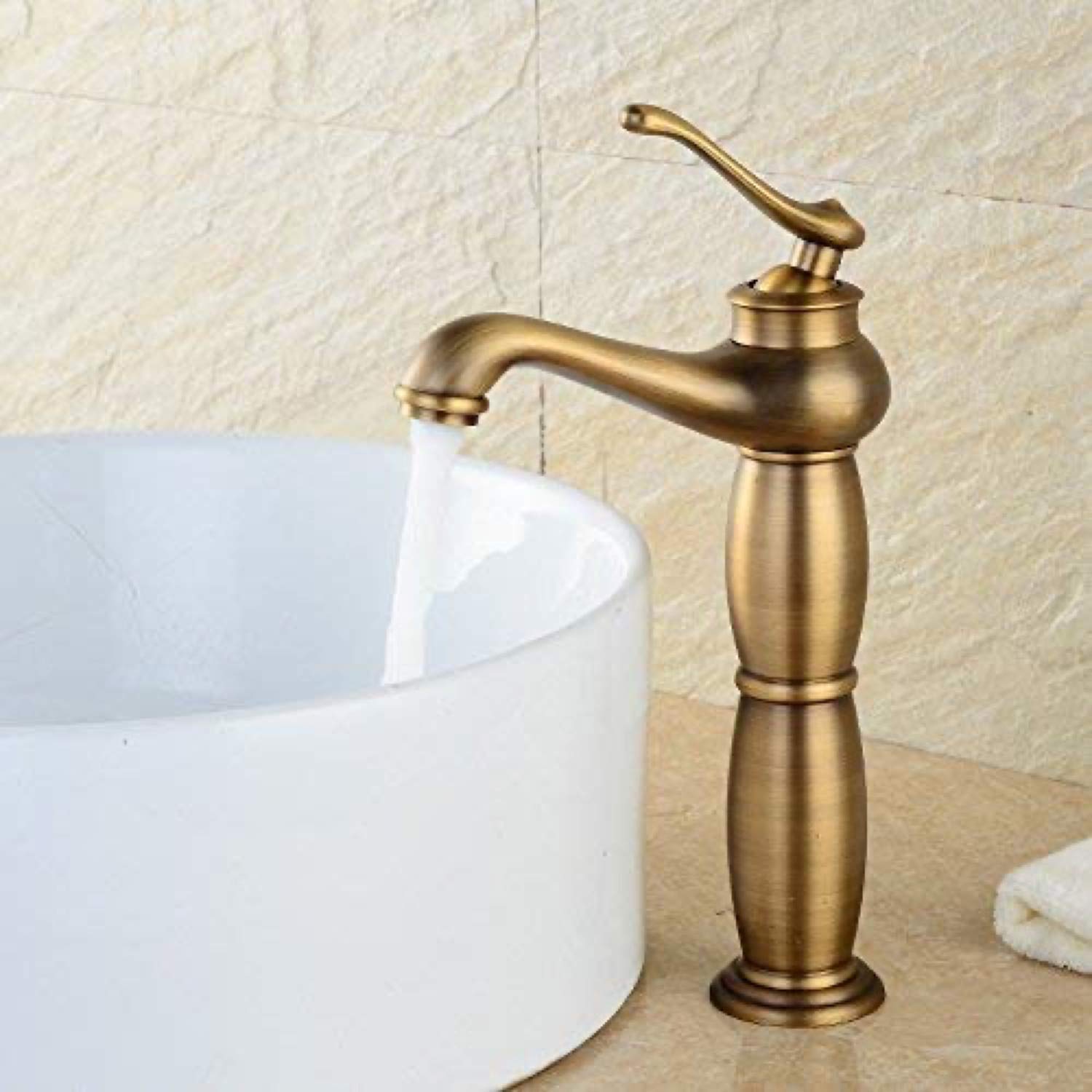 24x7 eMall Antique Tap Faucet Basin Mixer for Bathroom Toilets Brown, Brass Material 30 cm Height 12 inches with Pipes