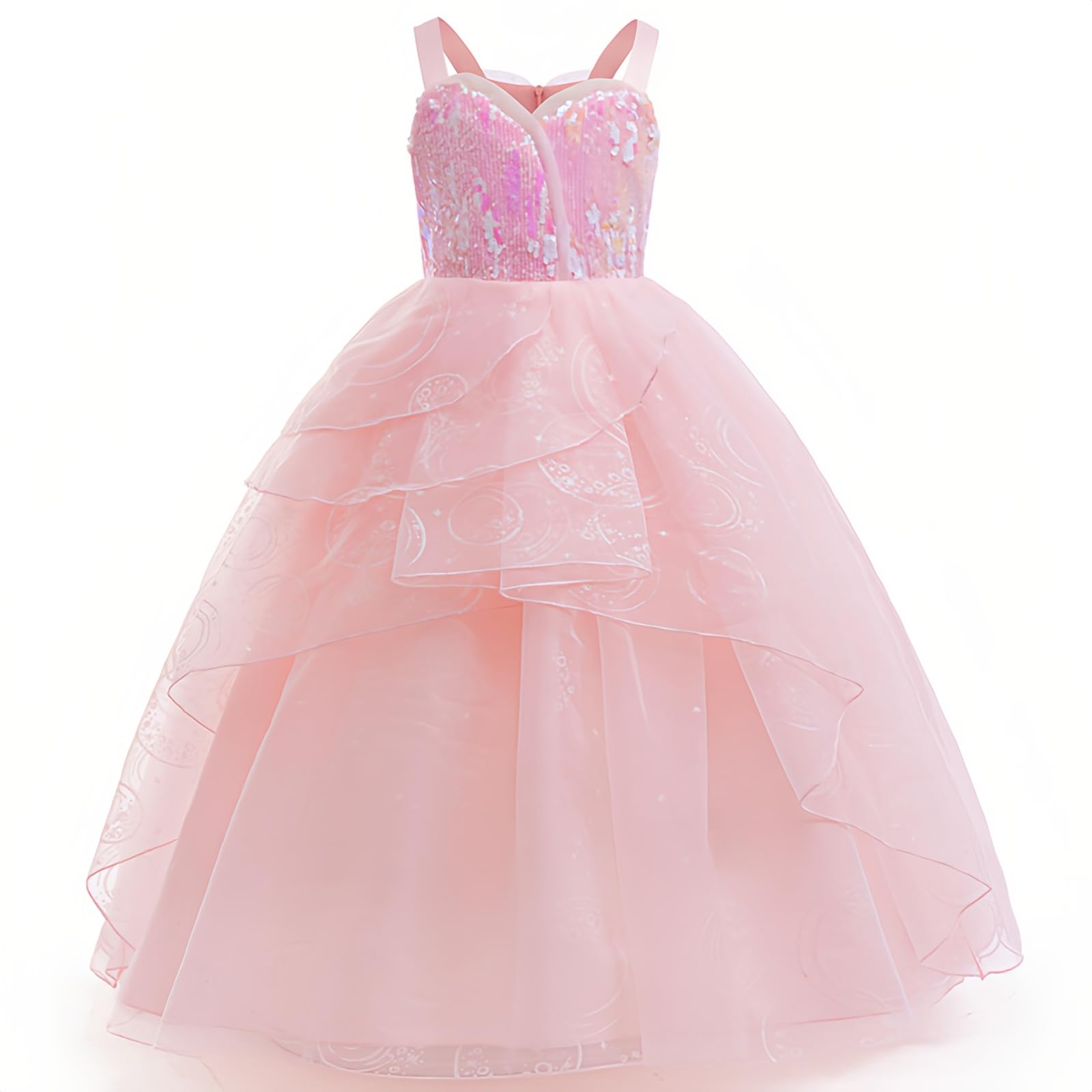 Tangsenyu Wicked Glinda Costume Kids Witch Pink Fairy Princess Fancy Dress
