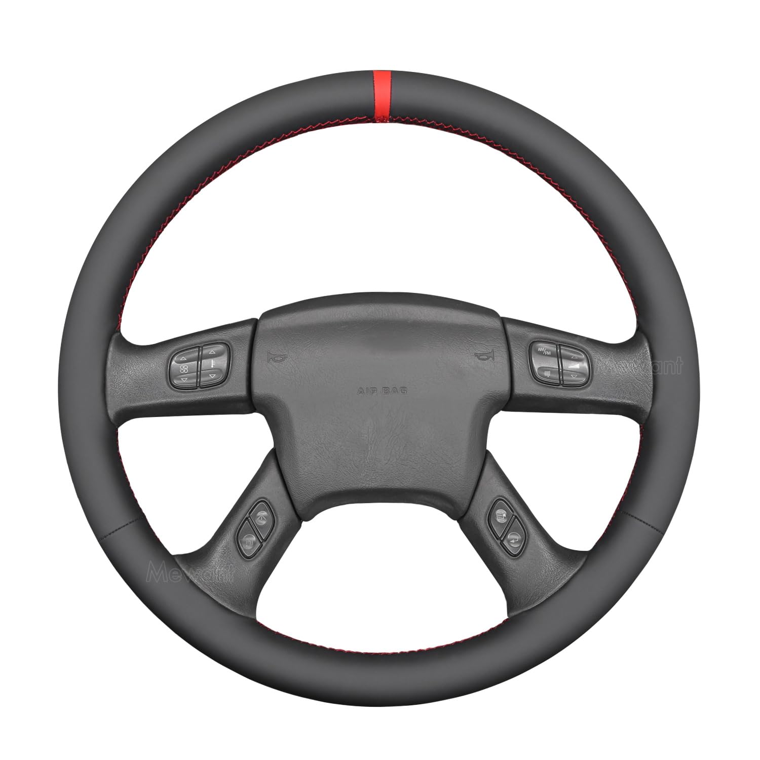 MEWANT Hand Stitch Car Steering Wheel Wrap Cover for Chevrolet Silverado 2003-2007 Steering Wheel Protector Steering Wheel Accessories