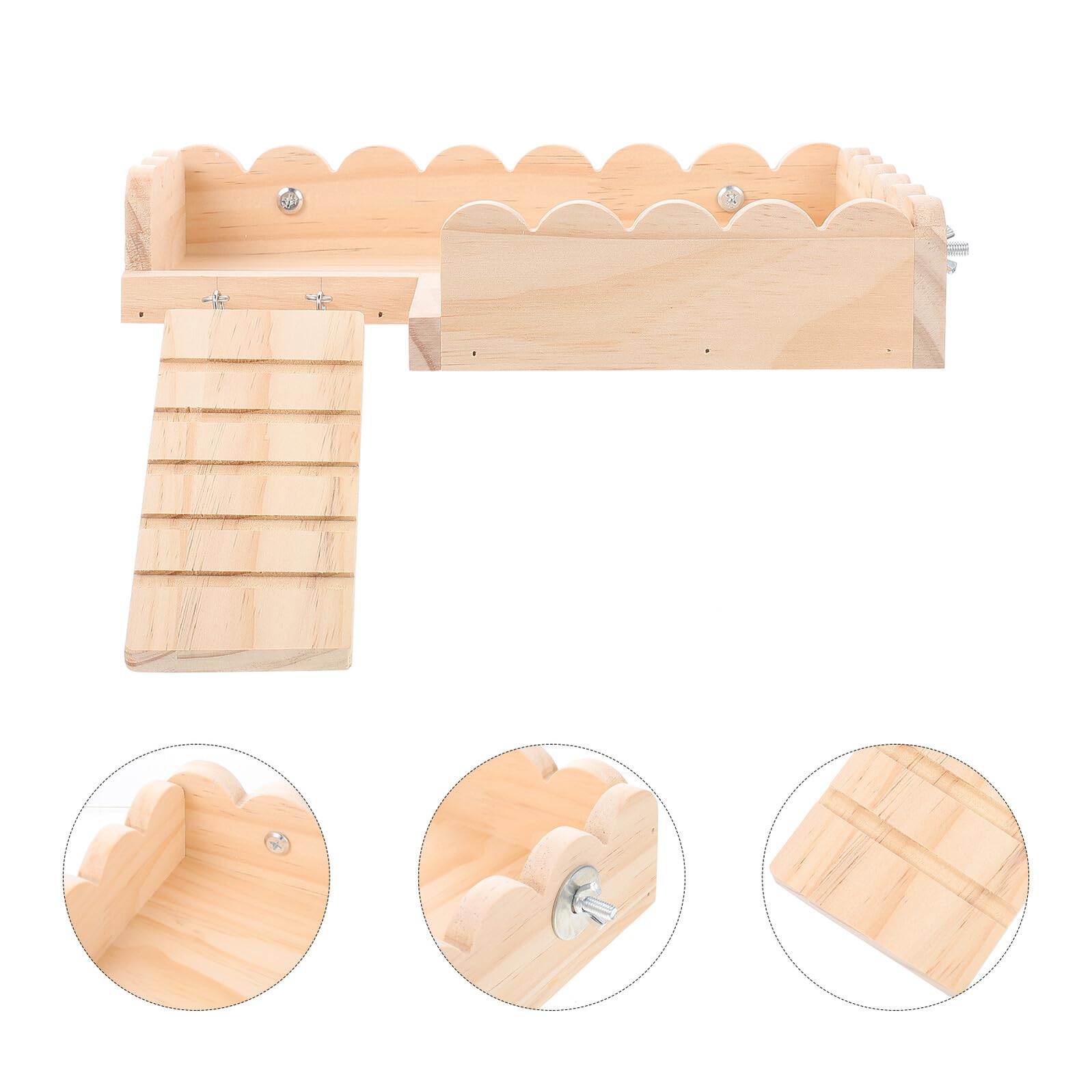 LALAFINA Hamsterplattform Spielzeug aus Synthetischem Material mit Leiter und Schraubmontage Glatte Oberfläche und Abgerundete Kanten für Käfig und Kleintierhaltung