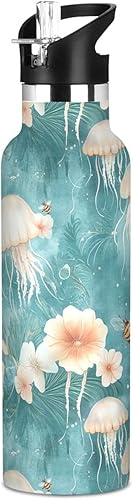 Miniatura 7 de Funny Gorilla White Vacuum Insulated Sports Water Bottle Keeps Hot and Cold with Straw Leakproof BPA Free for Gym Sports