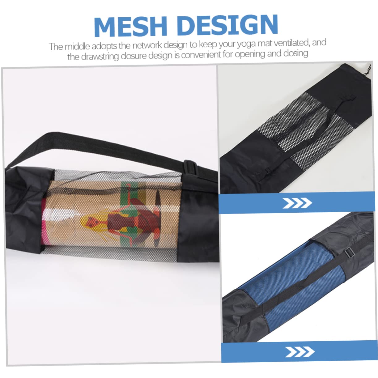 TOYANDONA 4pcs Portable Yoga Mat with Shoulder Straps Mesh Design for Outdoor Sports Fits Mats Versatile Storage for Yoga Daily Life