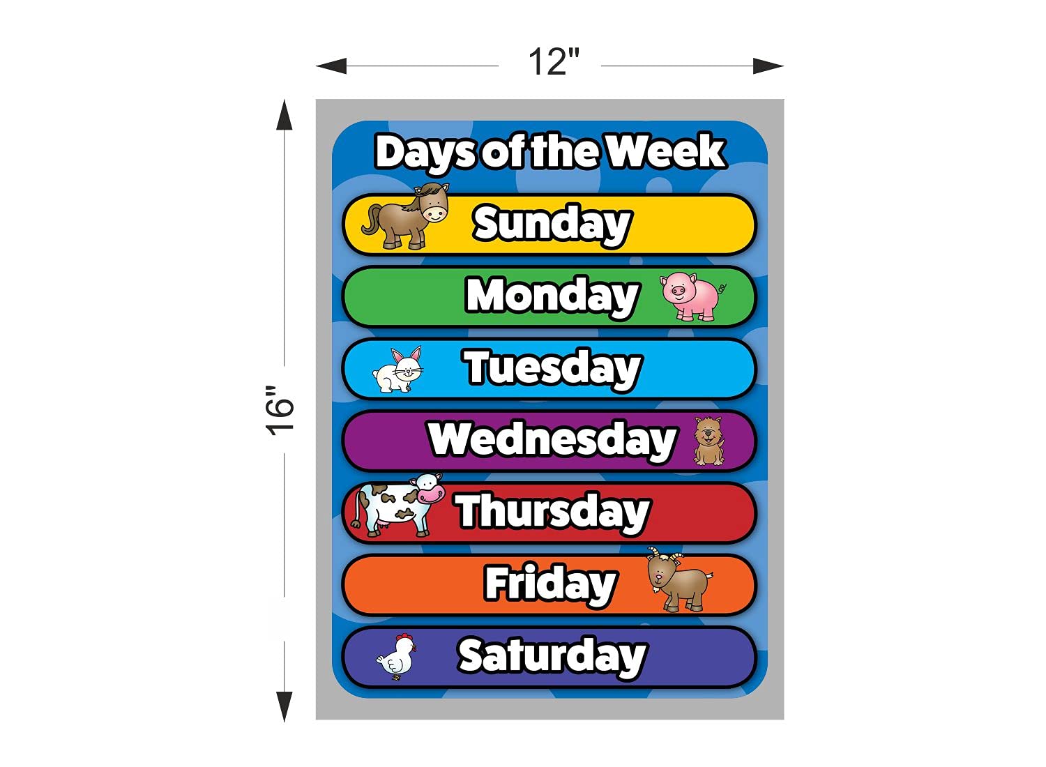 Buy Photojaanic Day of week- Kids learning Charts / Posters ...