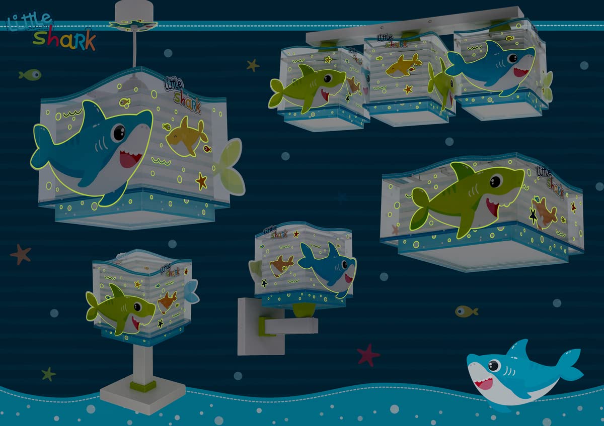 Dalber Kinder Tischlampe Nachttischlampe kinderzimmer Little Shark Haie Tiere, Kinderzimmer, Nachttischlampe, 63471, E14