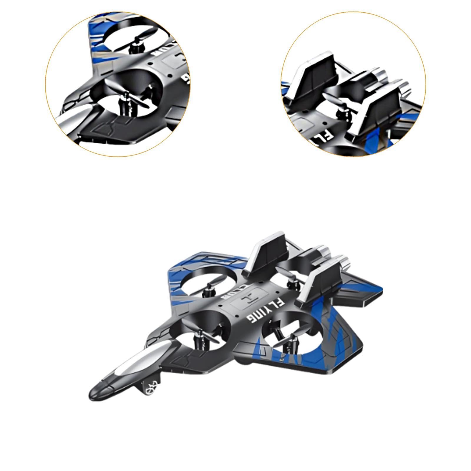 Avión Teledirigido RC Avión Jet Juguete Avión Espuma con Luz Automático Estabilidad Mejorada Control 2.4G Adecuado para Niños Adultos, Azul