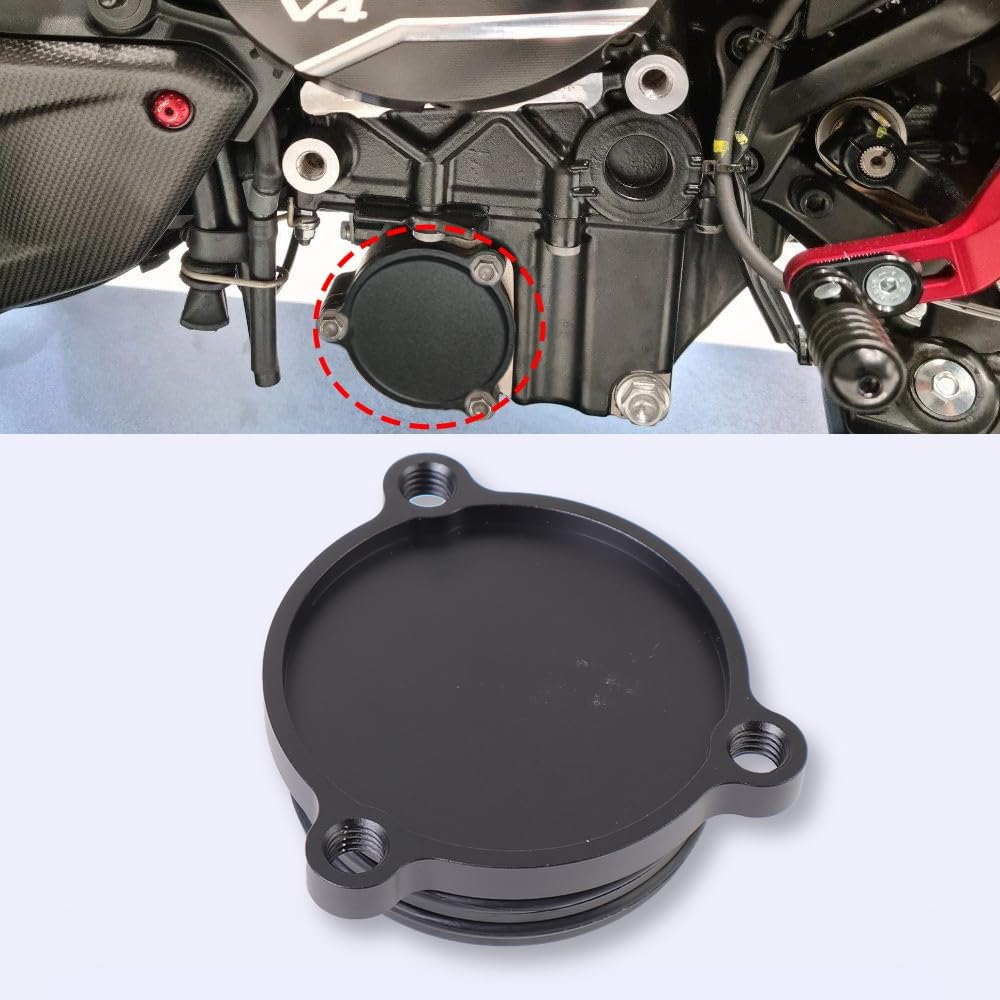 Motorcycle Oil Filter Housing Cover Cap For Ducati Panigale V4 V4S, Streetfighter V4 V4S V4SP, Multistrada MTS V4, Pikes Peak Engine Oil Filter Cover CNC Aluminum Alloy