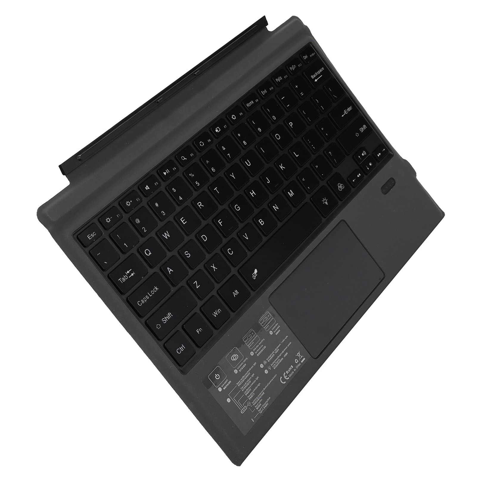 Tastiera Wireless Retroilluminata Per Microsoft Surface Pro 4/5/6/7 | Con Touchpad, Sottile, Nera, Compatibile