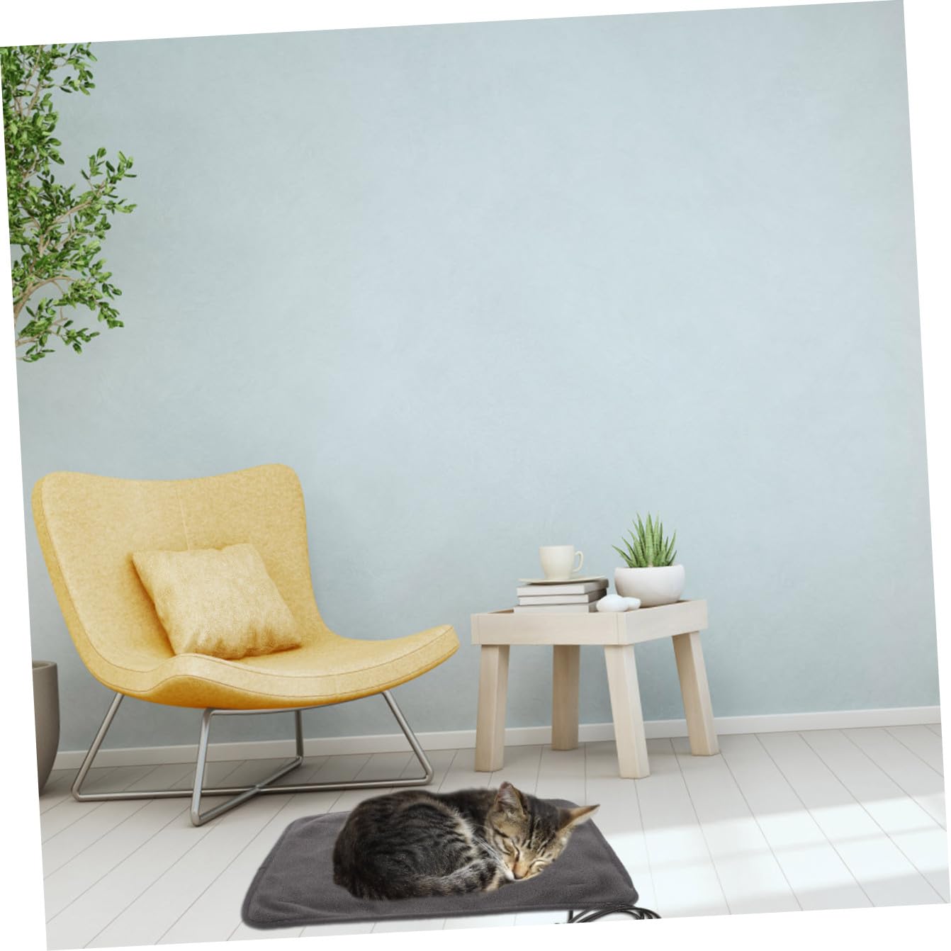 Katzen Heizdecke aus Polyester mit Wärmespeicherung und Wärmerückstrahlung USB Beheizte Wärmematte für Haustiere für Kalte Tage und Welpen