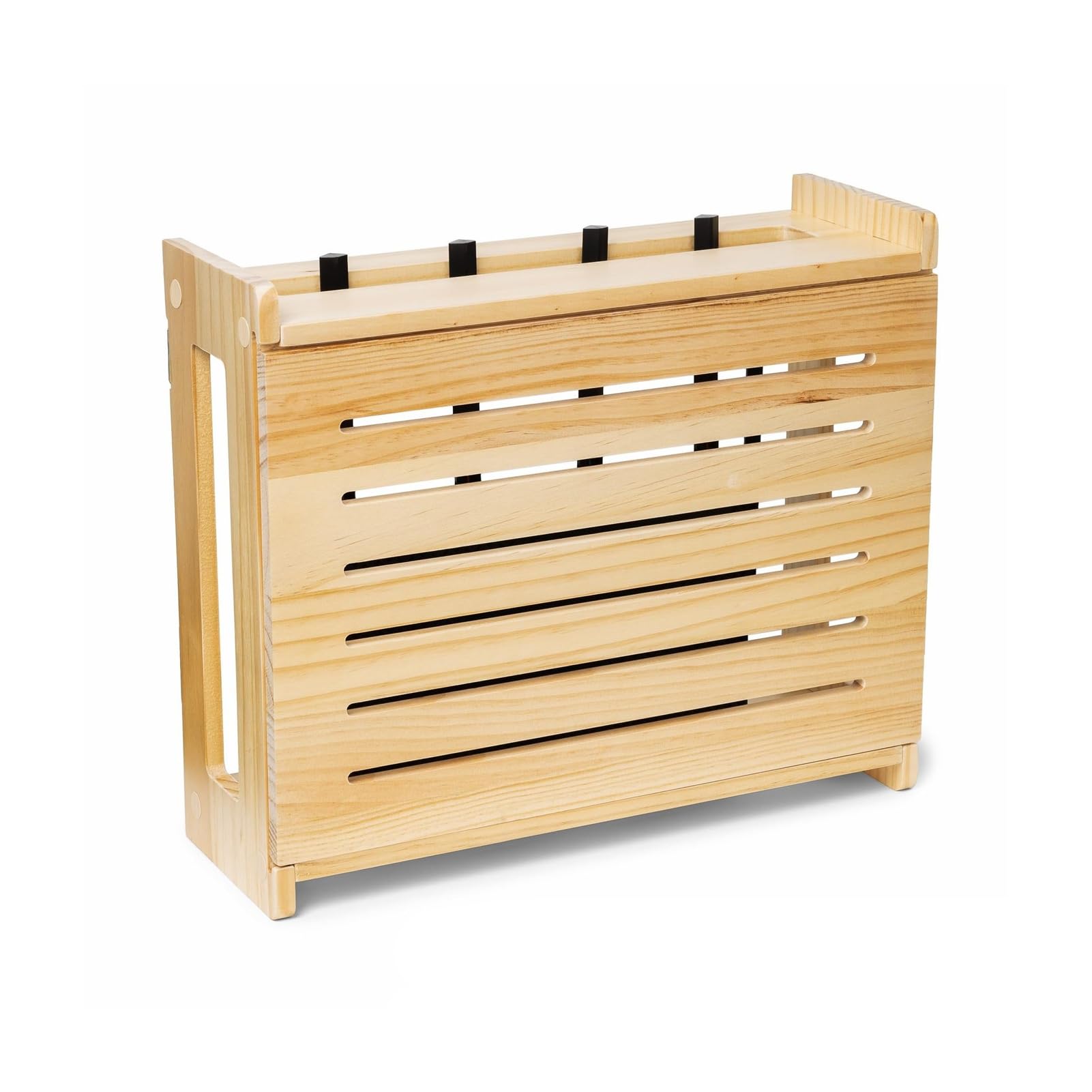Boîte De Rangement pour Routeur - Armoire pour Routeur Stockage WiFi en Bois De Wi-FI Grande Capacité Armoire, Bureau, Chambre(Natural Wood Color)