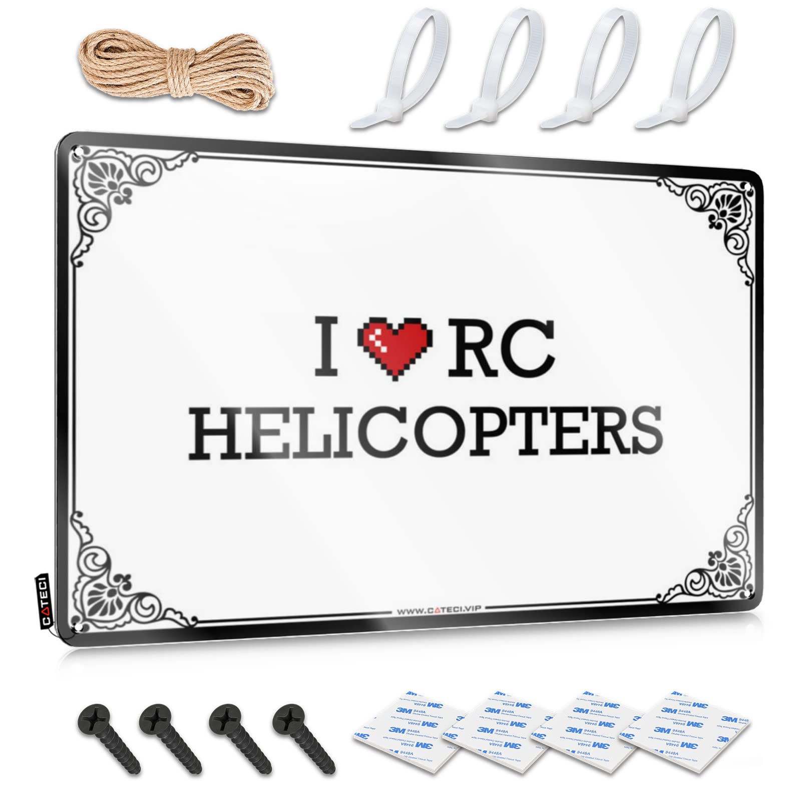 Fzfn Colour Camping Decor For Camper Decor Collection | I Love Rc Helicopters Preppy Stair Decoration(30X40cm)