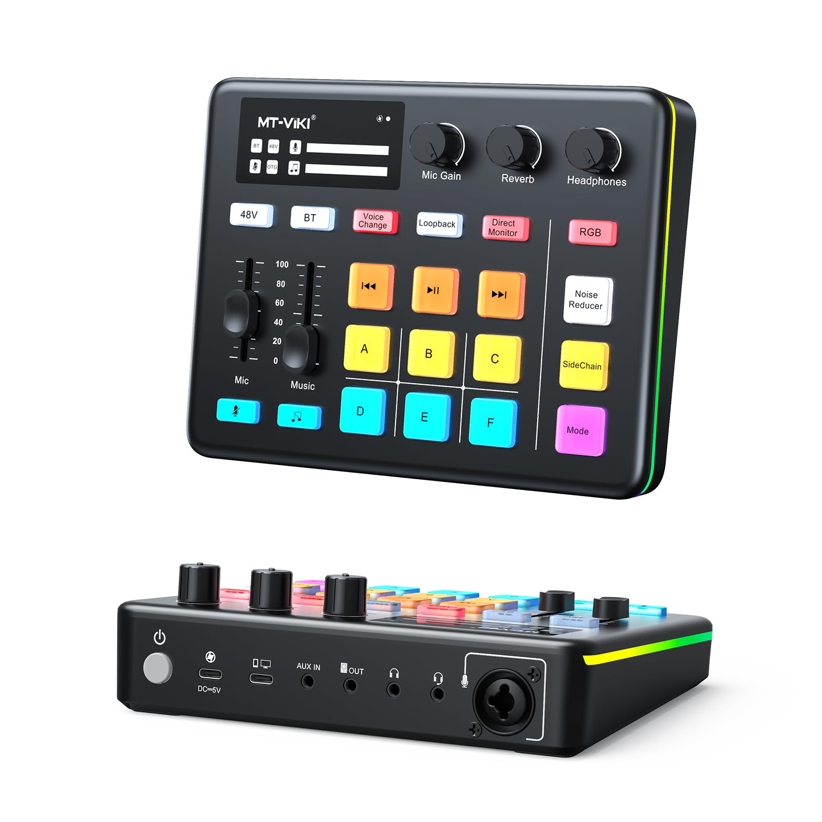 Gaming-audiomixer, streaming-audiomixer, audio-interface, 48V fantoomvoeding voor livestreaming, podcastopname, zang, spelstem, gitaar kopen vanaf een prijs van 109