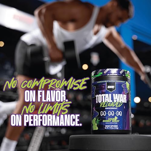 Vista 43 de Redcon1 Total War - Suplemento para entrenamiento, 30 porciones, potencia la energía, aumenta la resistencia y el enfoque, con beta-alanina, 0.012