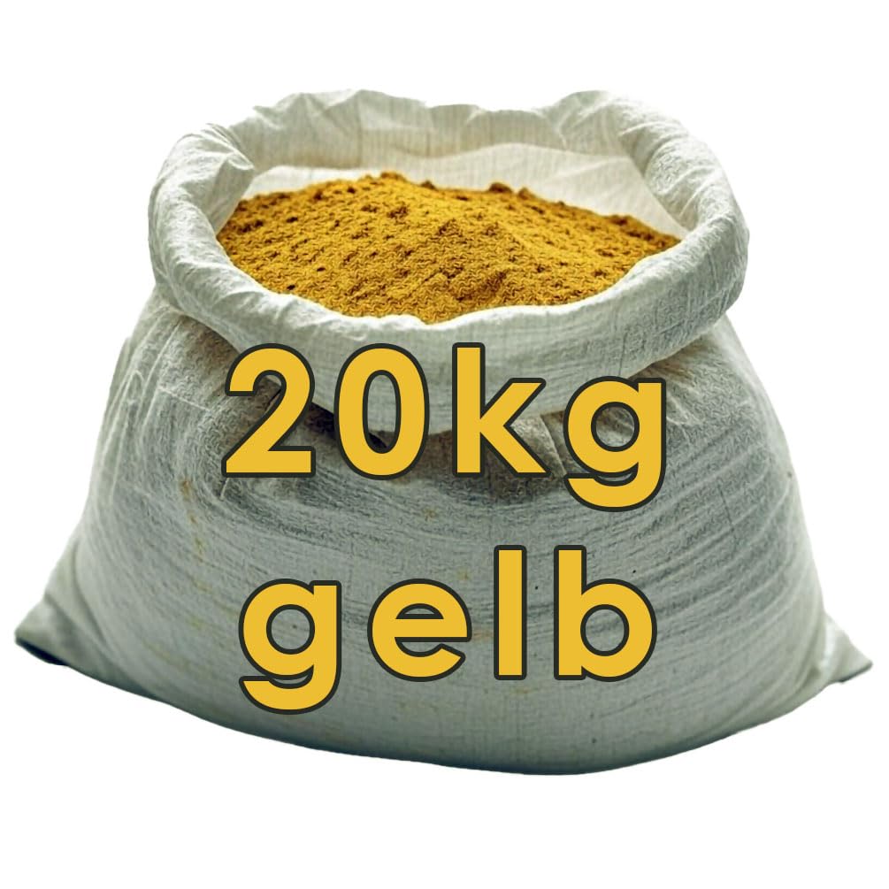 @tec Premium Pigmentpulver, Eisenoxid, Oxidfarbe - 20kg Sack Farbpigmente/Trockenfarbe für Beton + Wandfarbe/Tolle Akzente in Haus und Garten/Pigmentfarbe: Gelb