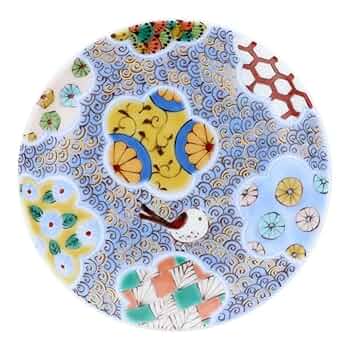 九谷焼日展作家北出昂太郎作 豊秋ノ図飾り皿 九谷焼日