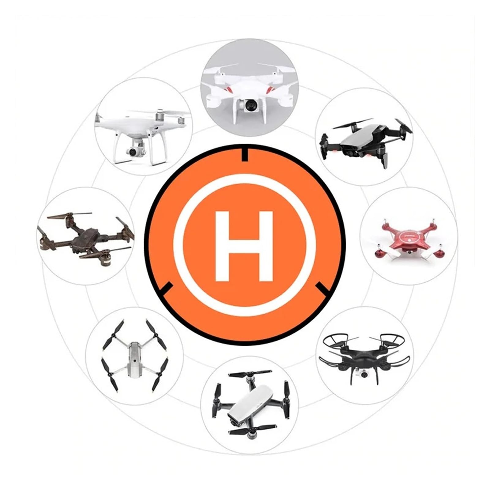 Składana podkładka do lądowania drona, wodoodporna przenośna lądowisko RC z gwoździami i torbą do przechowywania dla DJI do Mini Spark Quadcopter