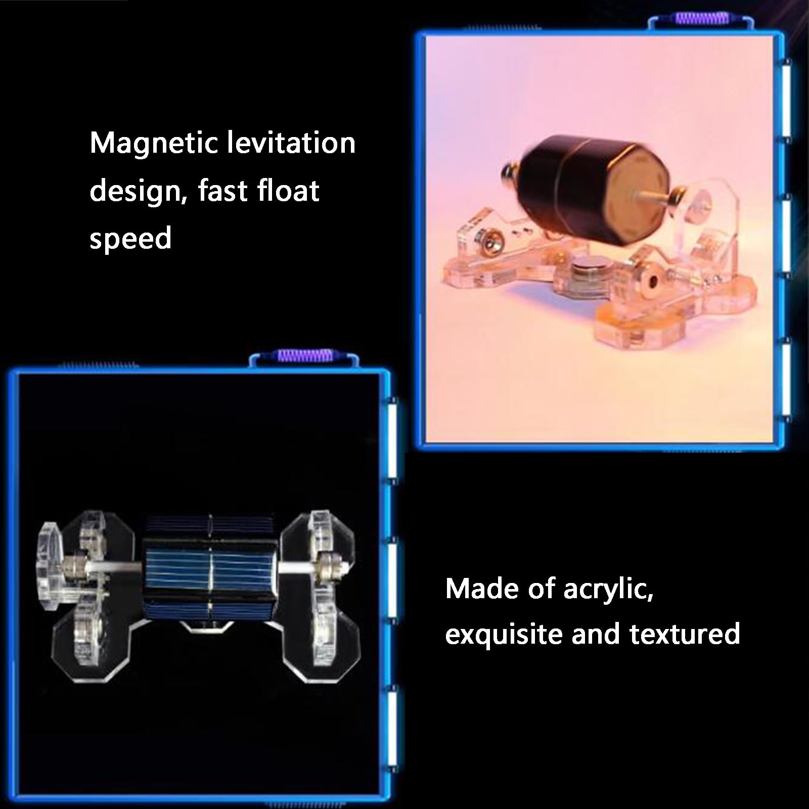 Modelo de levitación magnética, motor de suspensión magnética solar hexagonal, modelo educativo científico, motor solar, velocidad 300-1500 rpm