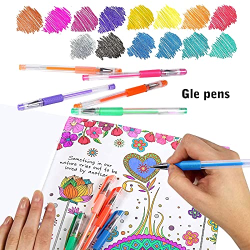 240 Pack Set 120 Colored Gel Pen With 120 Refills, Fine Tip Glitter Gel Pens For Kids Adults Coloring Books Drawing Crafts Scrapbooks Bullet Journaling #TOP5