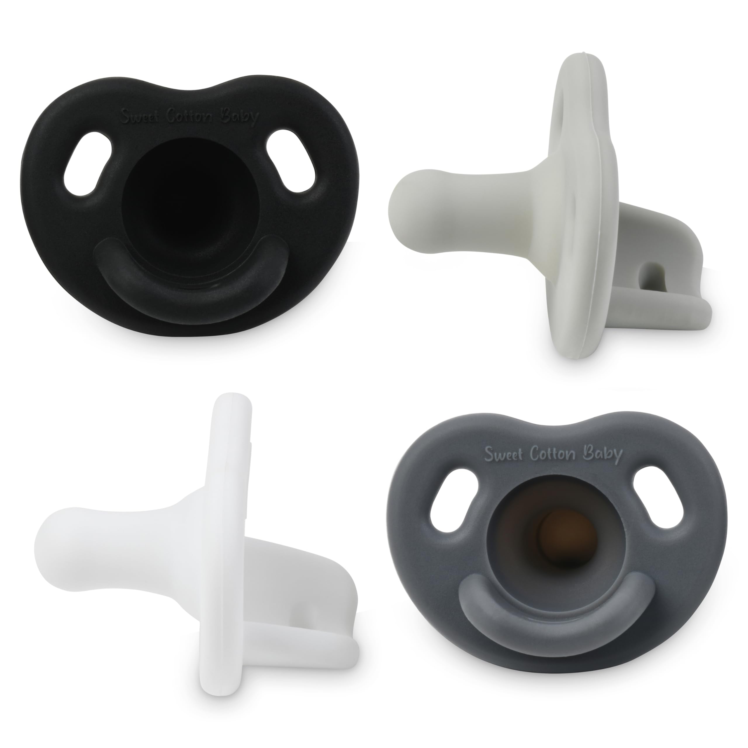 Sweet Cotton Baby Pacifier – Soft Silicone – 0-36 Months – BPA Free – Natural Latch – Lightweight, Dishwasher Safe – for Newborns, Infants, Toddlers