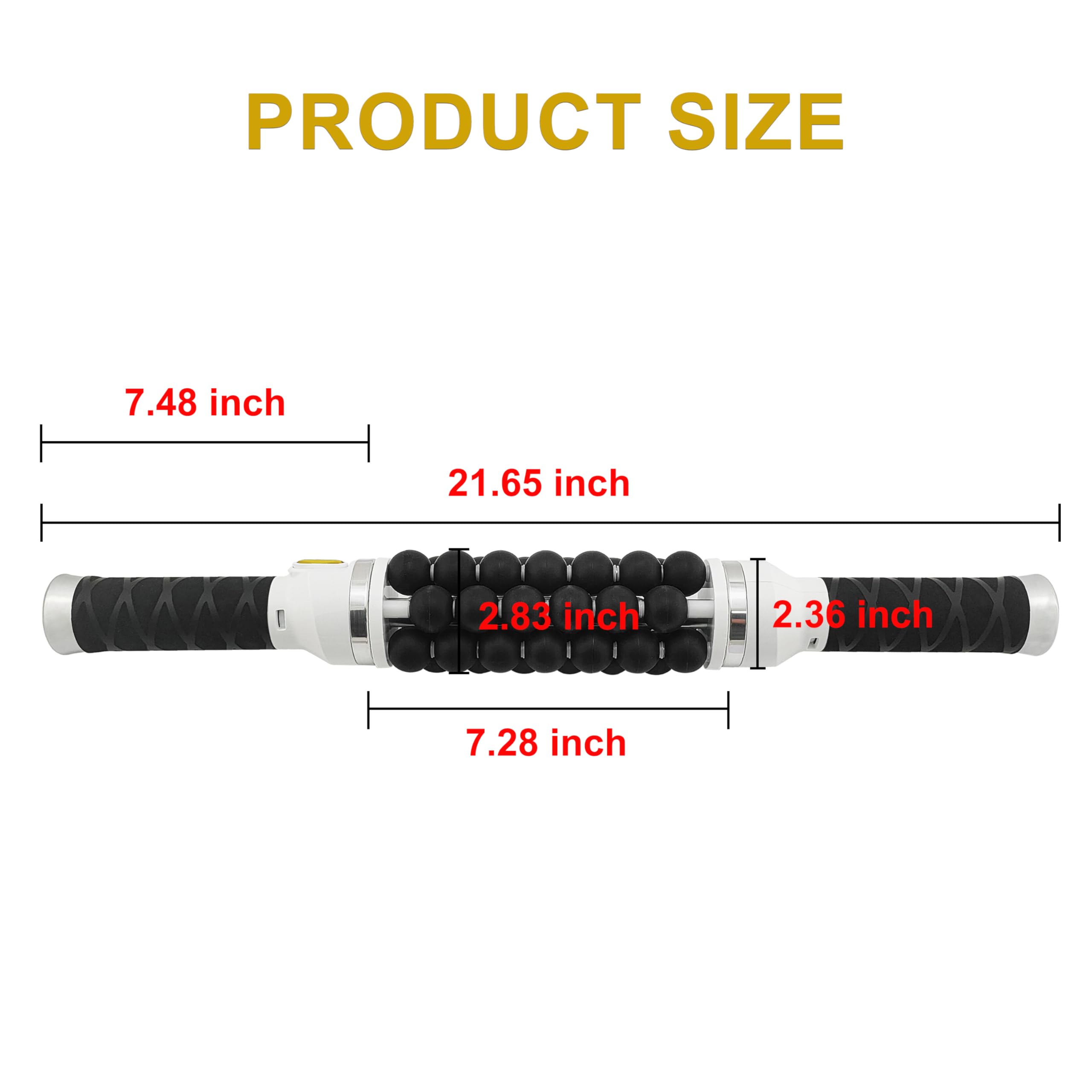 Elitzia Body Massager Micro Vibration Rolling Machine Back Massagers for Pain Relief Neck Shoulder Massager for Dredge Body Meridians Muscle Relief ETCRO02 (Sliver)