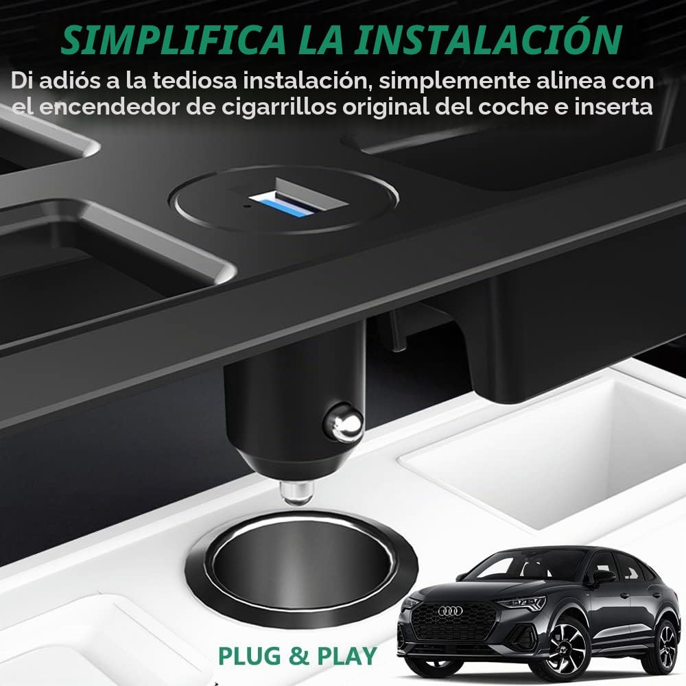 Cargador Inalámbrico Coche para Audi Q3 2019-2022/Q3 Sportback 2020-2022, 15W Qi Carga Rápida Auto Teléfono Cargador para Audi Q3 Consola Central Accesorios, Regalo para Audi Propietarios