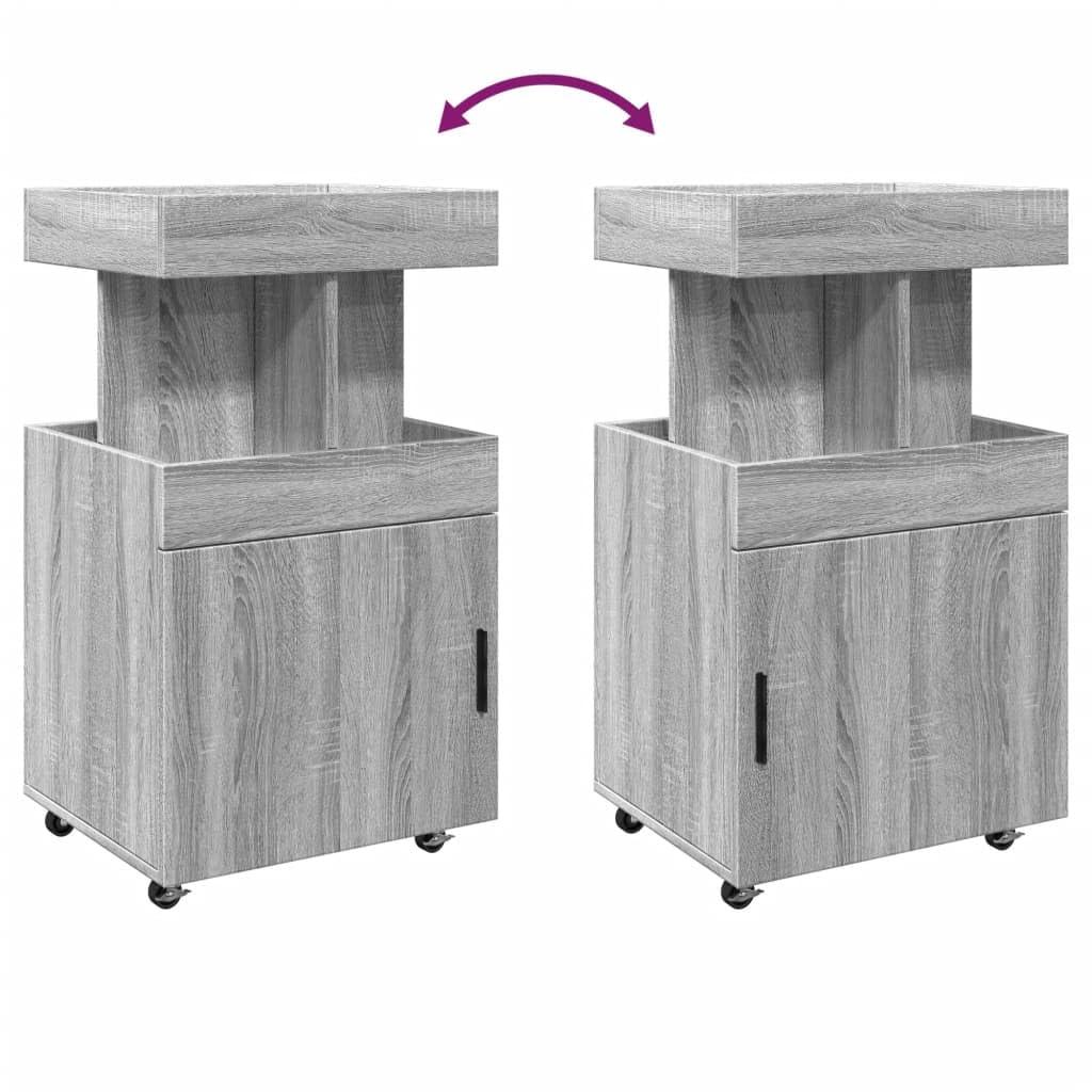 vidaXL Chariot de Bar Sonoma Gris 50x41x89 cm Bois d'ingénierie