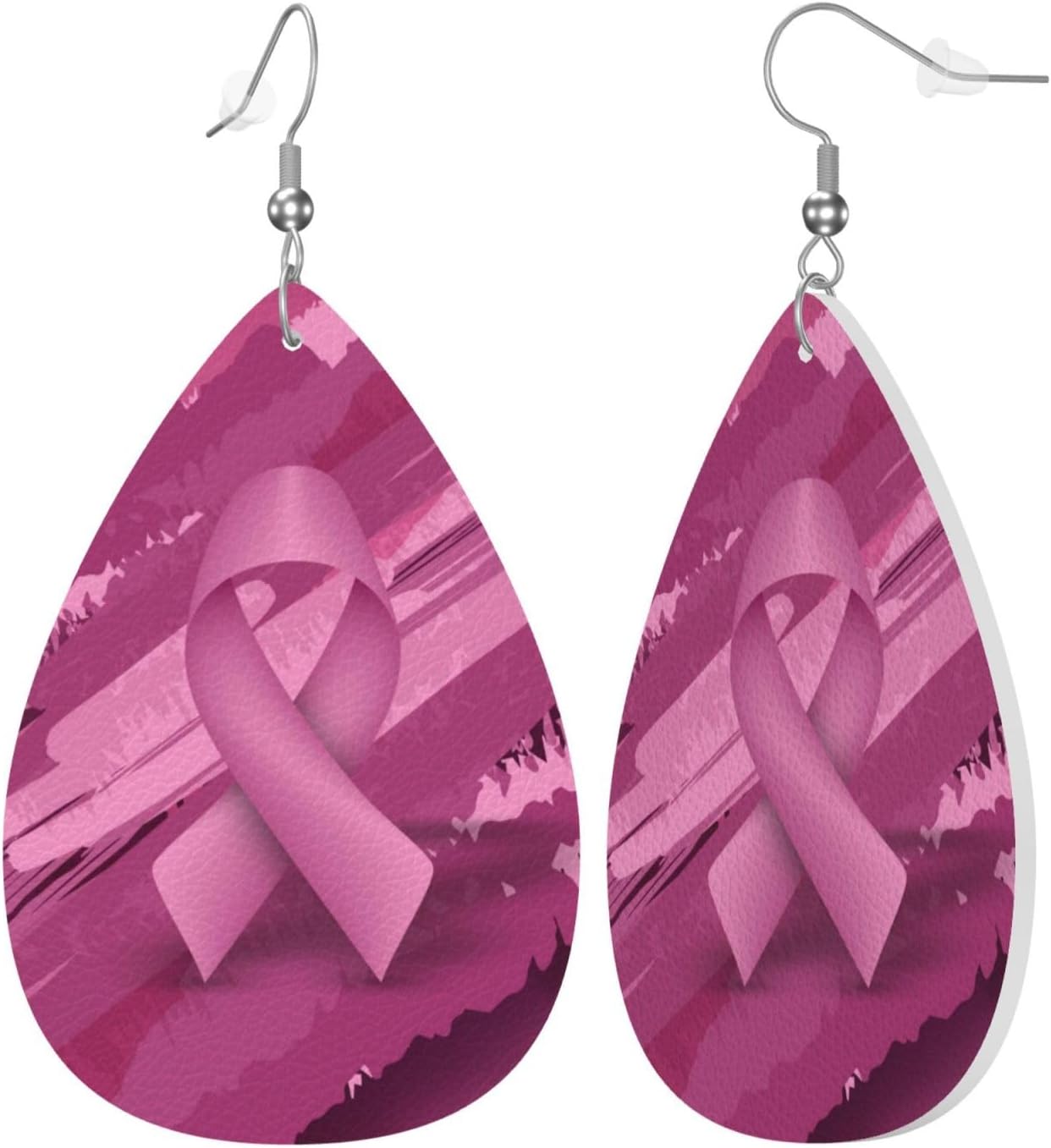 Faux Leather Earrings Teardrop Dangle Earrings PU Leaf Earring Lightweight For Women - Image 2