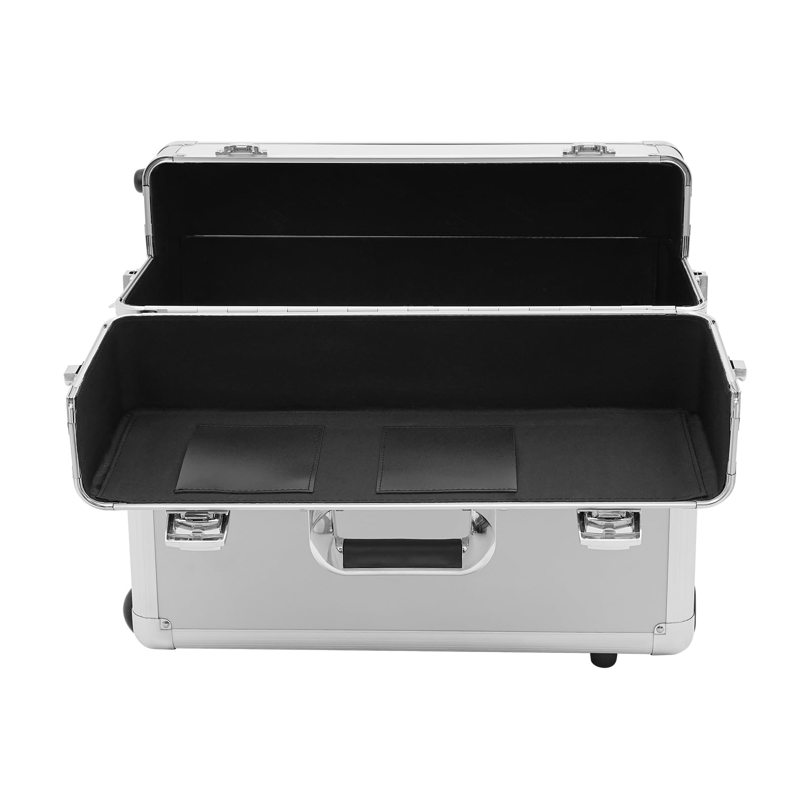 Valigetta da pilota, arrotolabile, 39 x 24 x 48 cm, con asta telescopica e scomparto rimovibile per laptop, in alluminio, per viaggi d'affari e ufficio