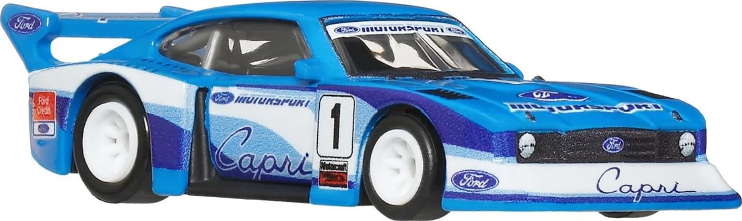 Hot Wheels Team Transport #88 Ford Capri Gr5 & Fleet Flyer, Real Riders, Metallo/Metallo, Scala 1:64