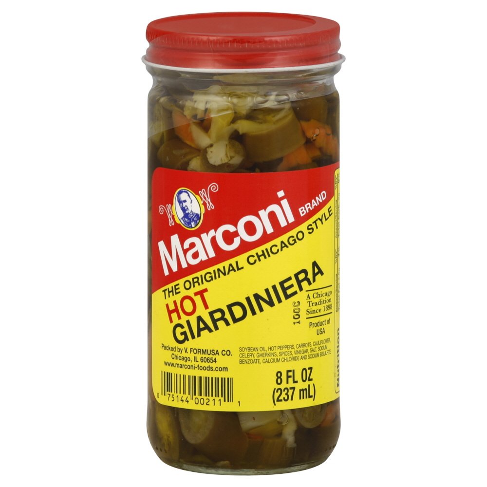 Marconi Hot Giardiniera, 8 Ounce