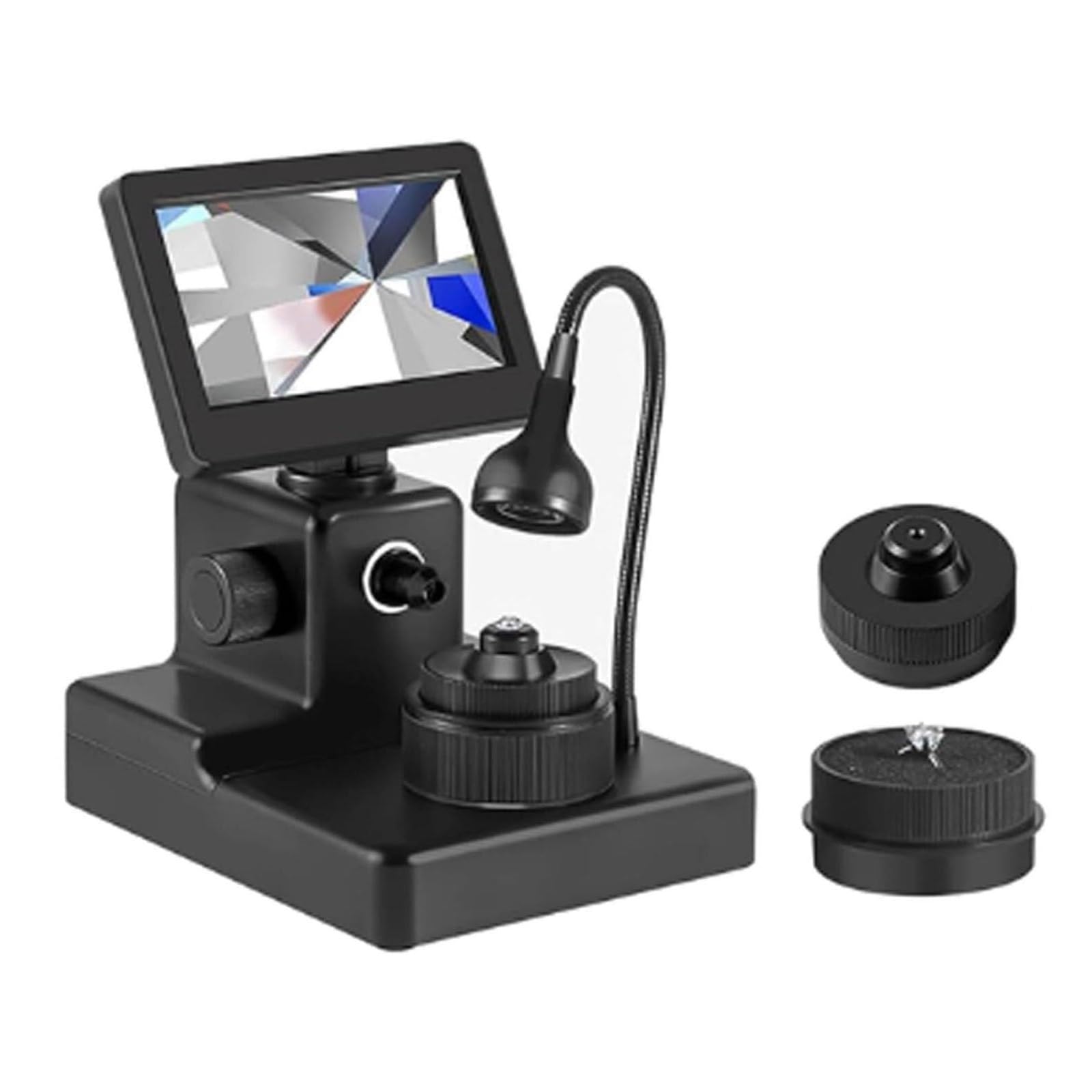 Kit Microscopio Biologico, Microscopio A Cintura Diamantata, Microscopio Digitale LCD 4,3 Pollici, Ingrandimento 1000x, con Luce Riempimento A LED, per Test, Lavorazione Dei Diamanti