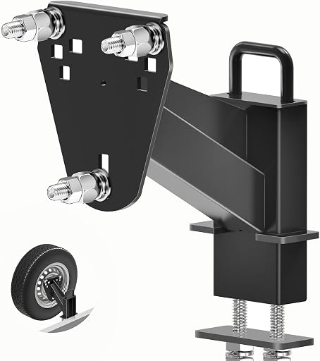 Stake Pocket Spare Tire Carrier,Spare Tire Mount Bracket for Trailer,Powder Coat Steel Black, Fits Most 4 & 5 & 6 & 8 Lugs Wheels on 4", 4.5'', 4.75'', 5", 5.5",6" or 6.5" Bolt Patterns (4-6.5 Inch)