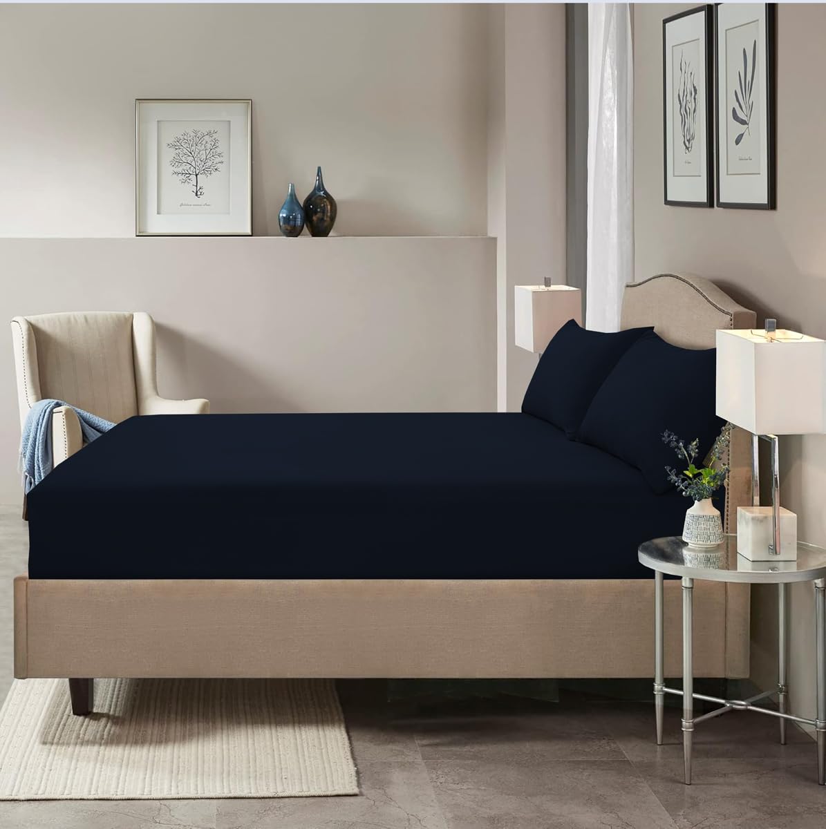 HADI LONDON Microfibre Fitted Sheet Single Double King and Super King - Image 2
