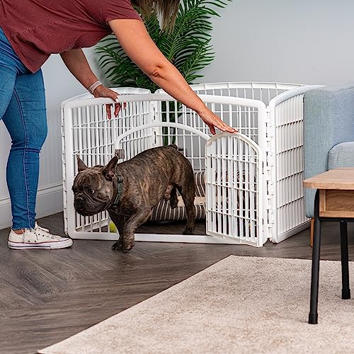 IRIS USA 4-Panel Dog Pen with Door, 60 cm Tall Foldable Fence Puppy Pet Playpen Indoor Outdoor - White by IRIS USA - Image 8