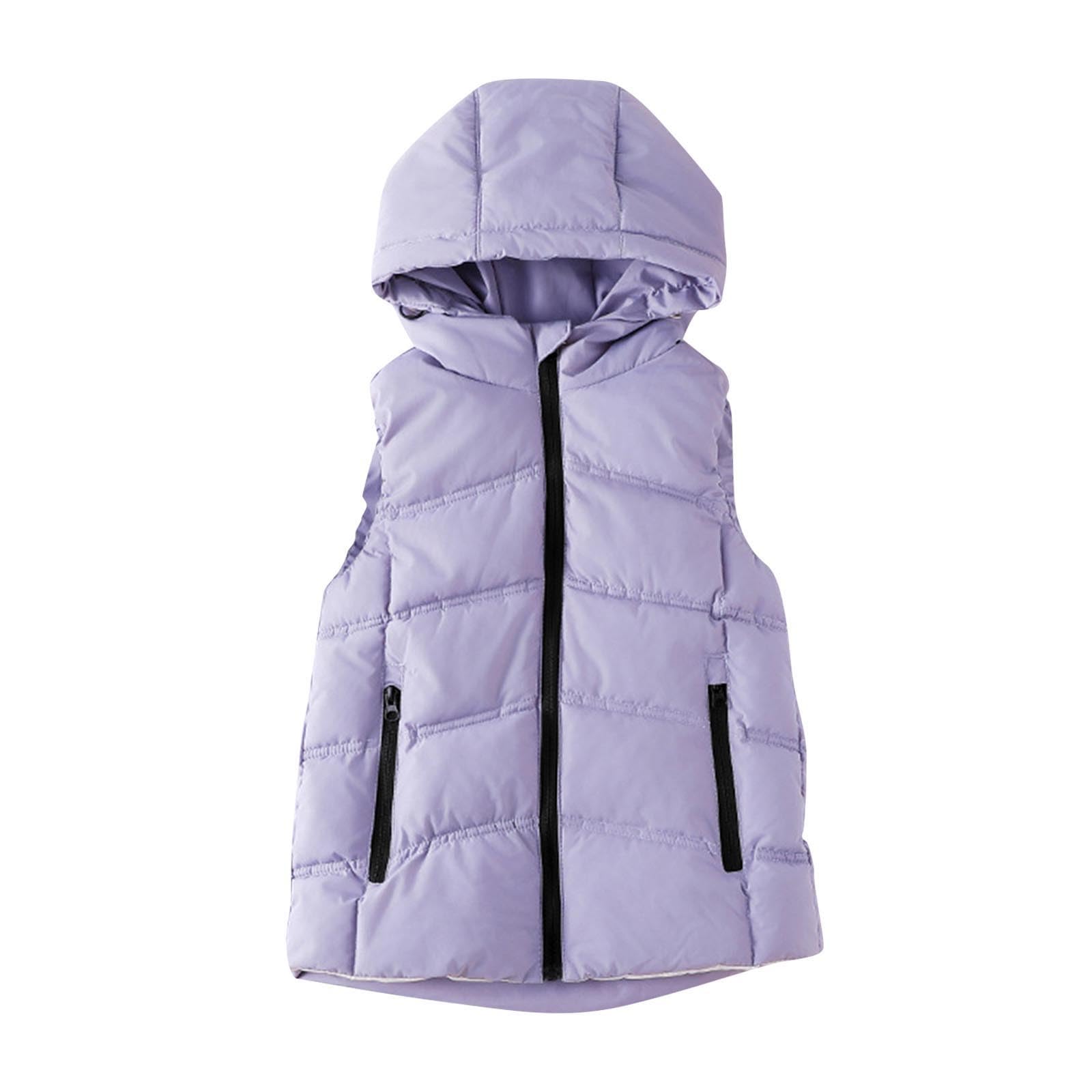 HAOLEI Chaleco de Pluma Niños Niñas Abrigo de Invierno Chaqueta Sin Mangas con Capucha y Cremallera Infantil Chalecos de Plumas Invierno Encapuchado Chaquetas Acolchado Ligero Sin Mangas Abrigo