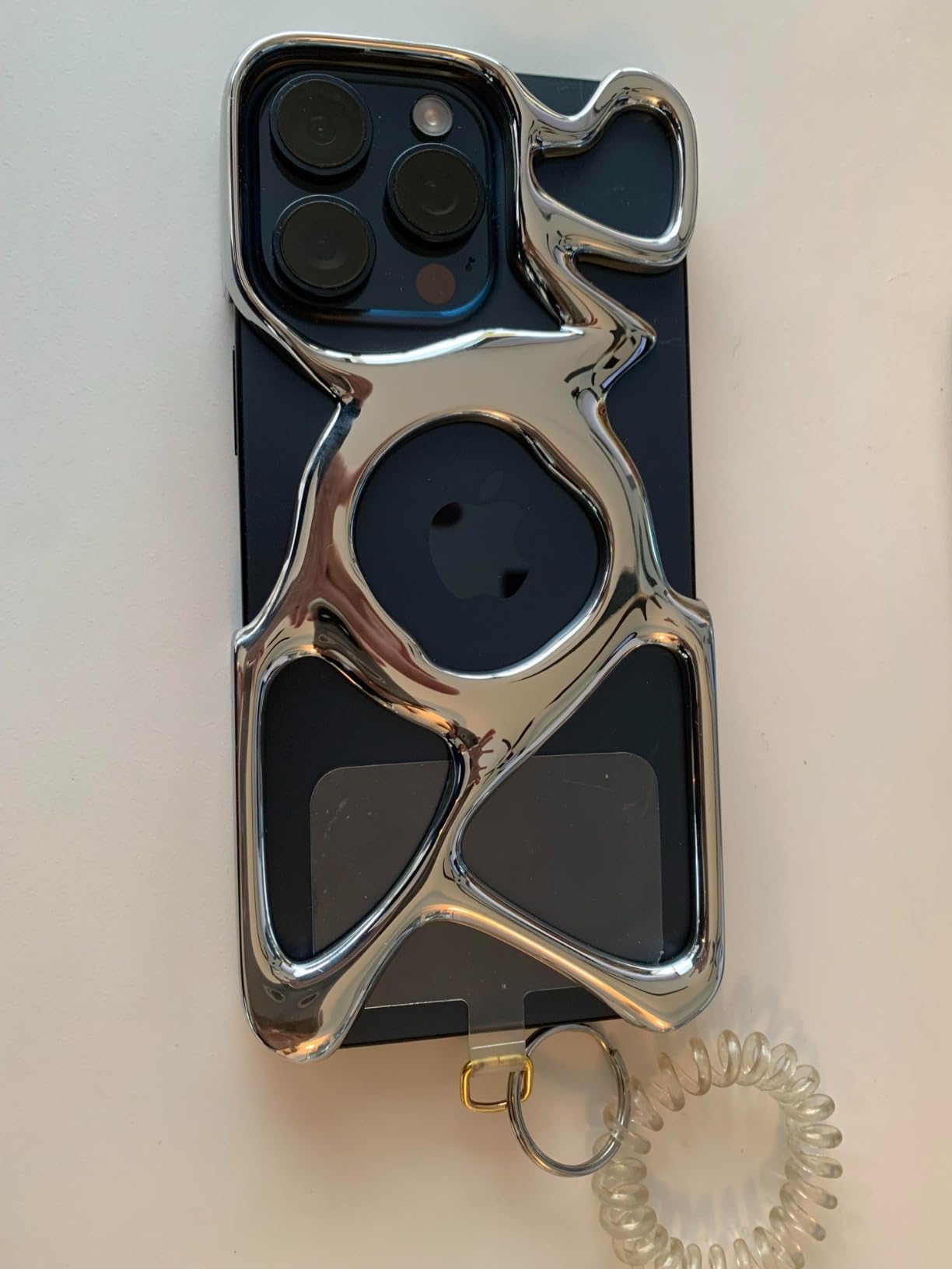 Hollow Electroplated Silver Magnetic Phone Case Compatible with Iphone Apple 16/15/14/13/12 Series photo review