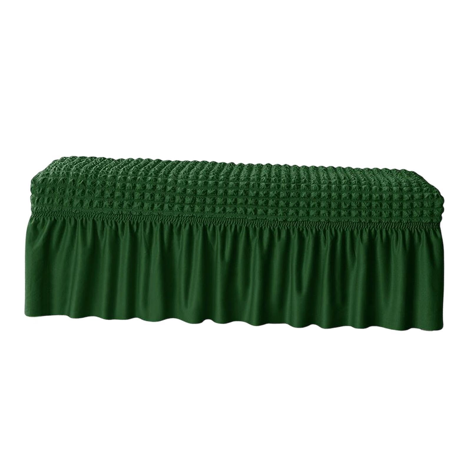 Mophrati Green Washable Dining Bench Cover Dustproof Construction Protects Bench Adding Style While Preventing Daily Wear And Tear Stretch Furniture Protector Chair, 80Cm-130Cm