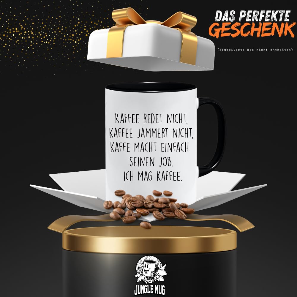 Tazza da caffè con scritta: caffè non parla, rende facile il suo lavoro – tazze divertenti, regalo