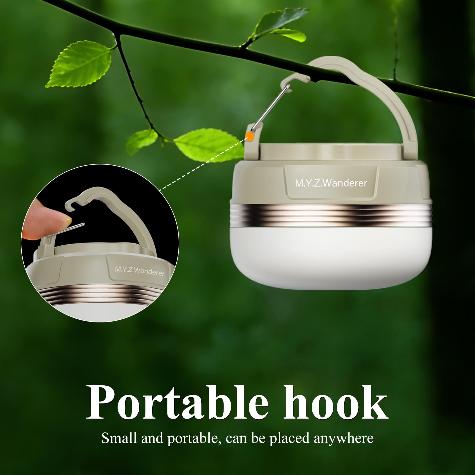 Lanterna portatile da campeggio a LED, ricaricabile, 4 modalità di illuminazione, power bank, con base magnetica, torcia elettrica per campeggio, escursionismo, pesca, uragano, emergenza