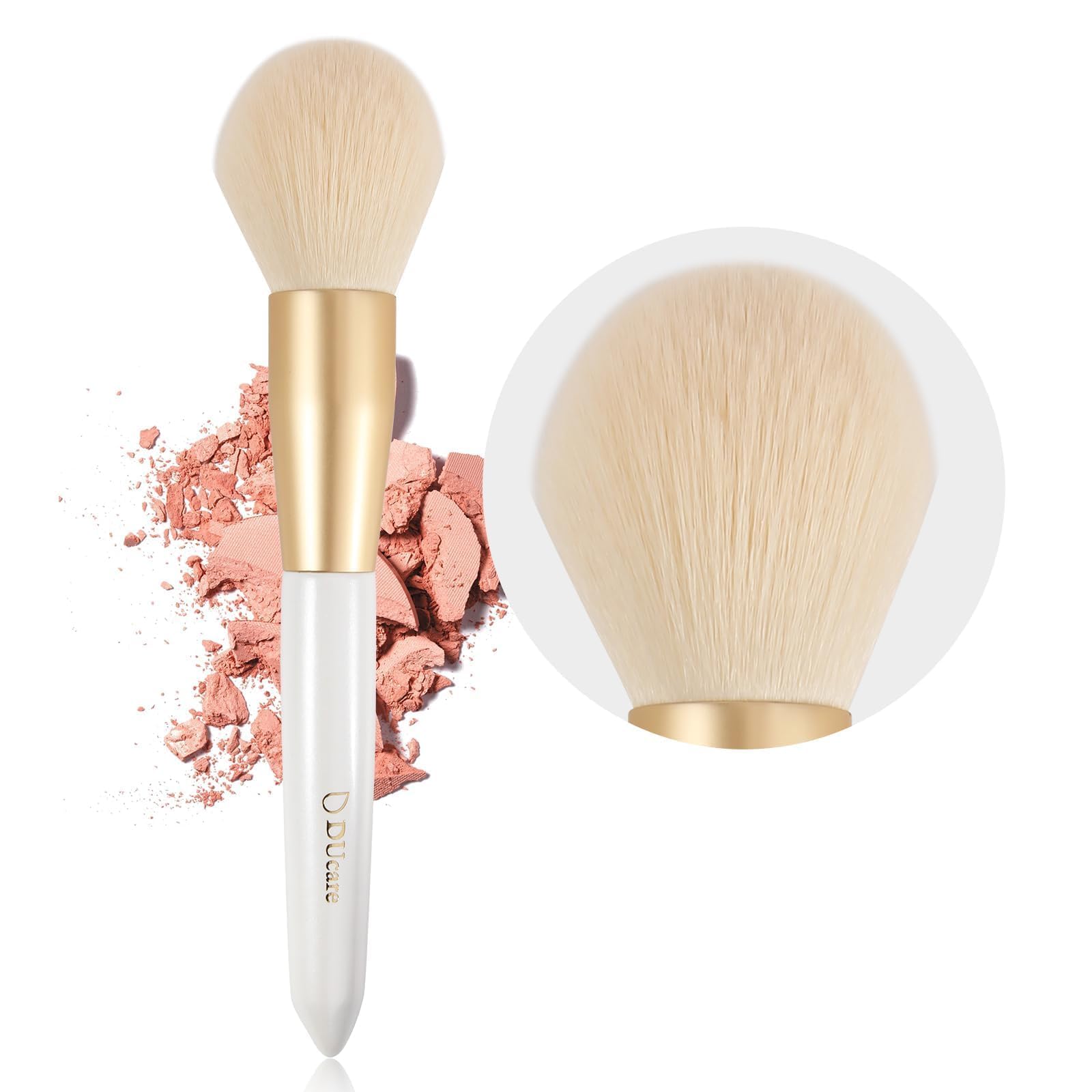 DUcareTapered Blush Brush for Cheeks - Pointed Powder Brush Kabuki Brush for Light Application, Multi-Purpose Makeup Brushes Perfect for Highlighting, Defining, Sculpting, and Contouring