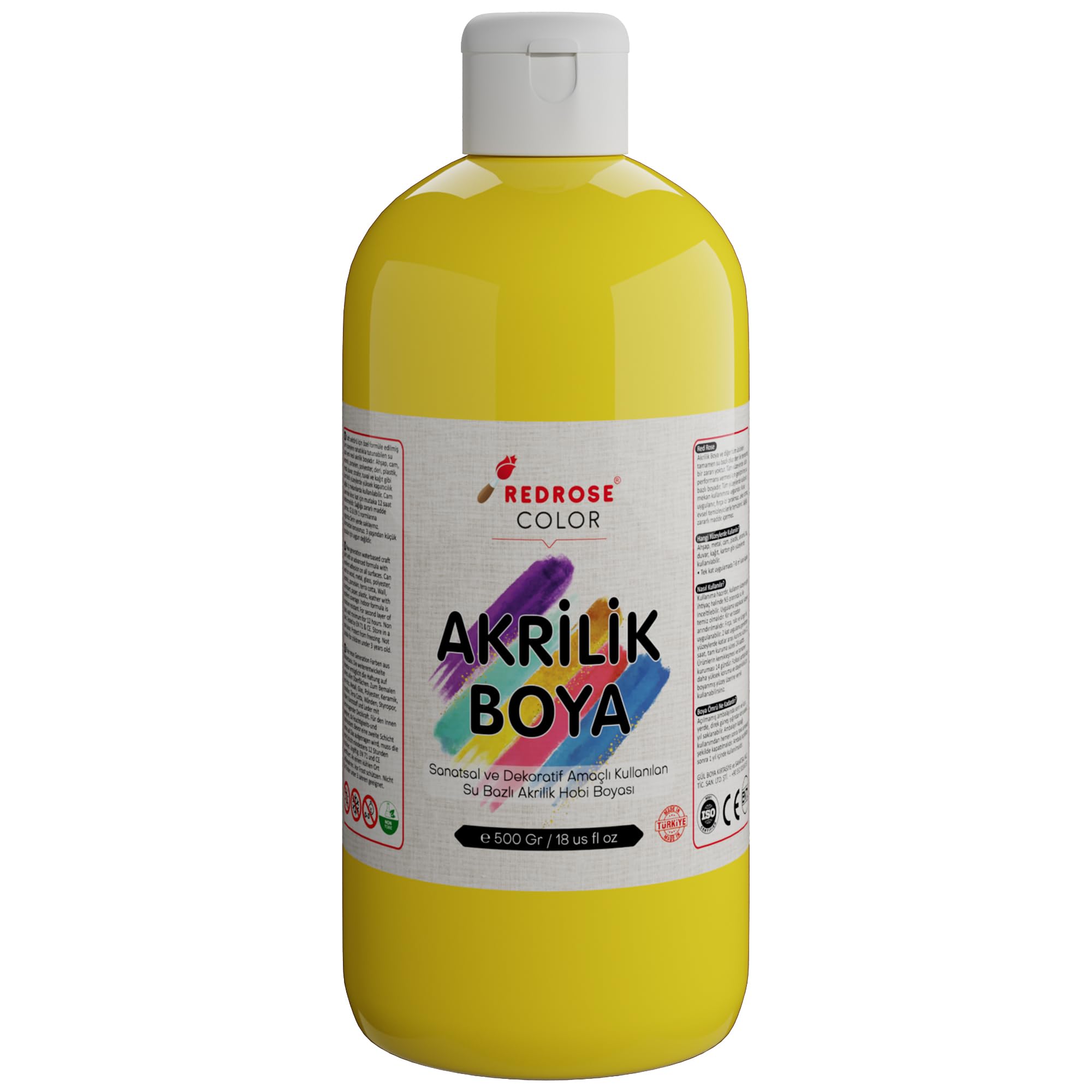 Red Rose Sarı Akrilik Boya 500 gr