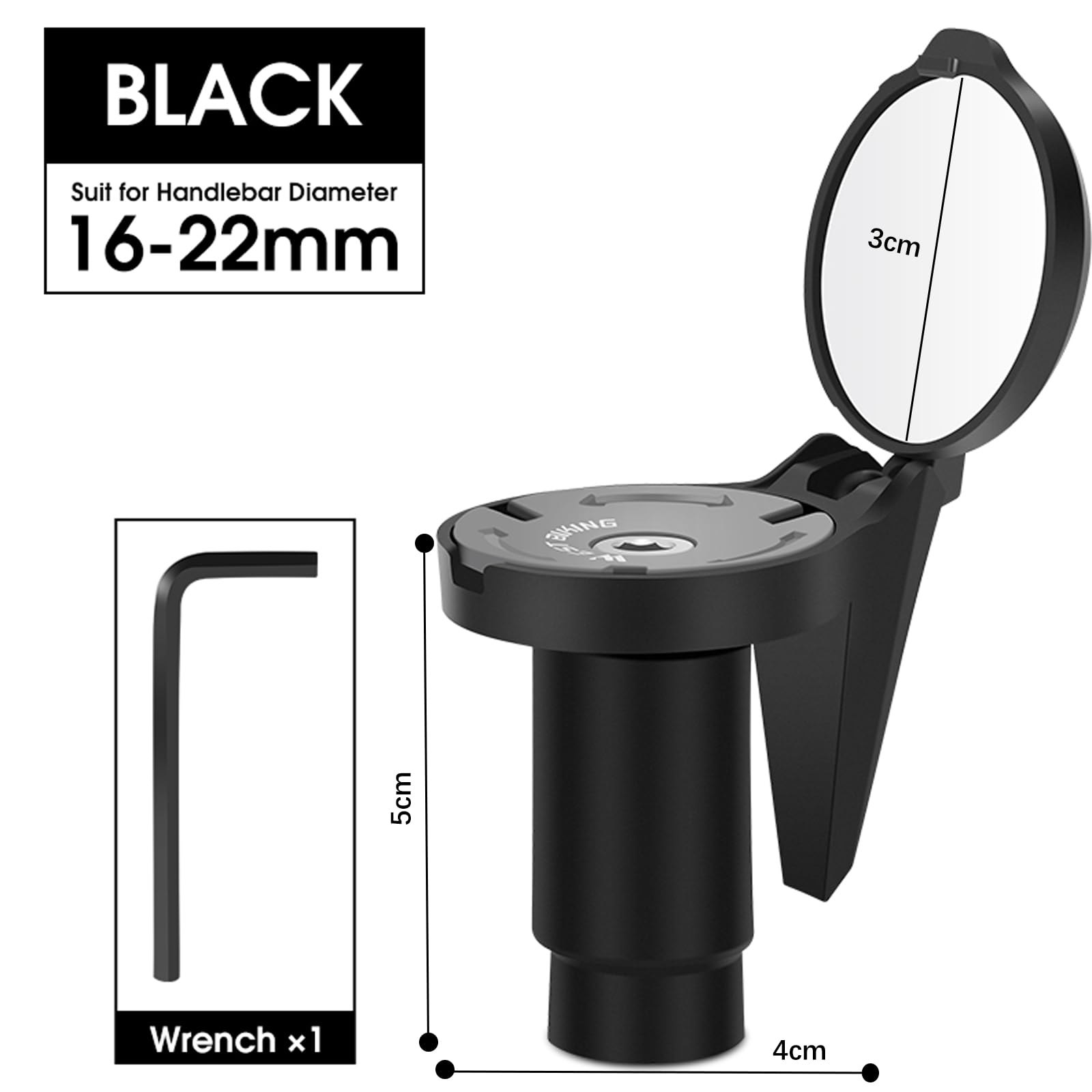 Lot 2 Rétroviseurs Vélo 360° – Miroir Convexe Grand Angle Pour Guidon 18-22 Mm – VTT, Route, Trottinette Électrique