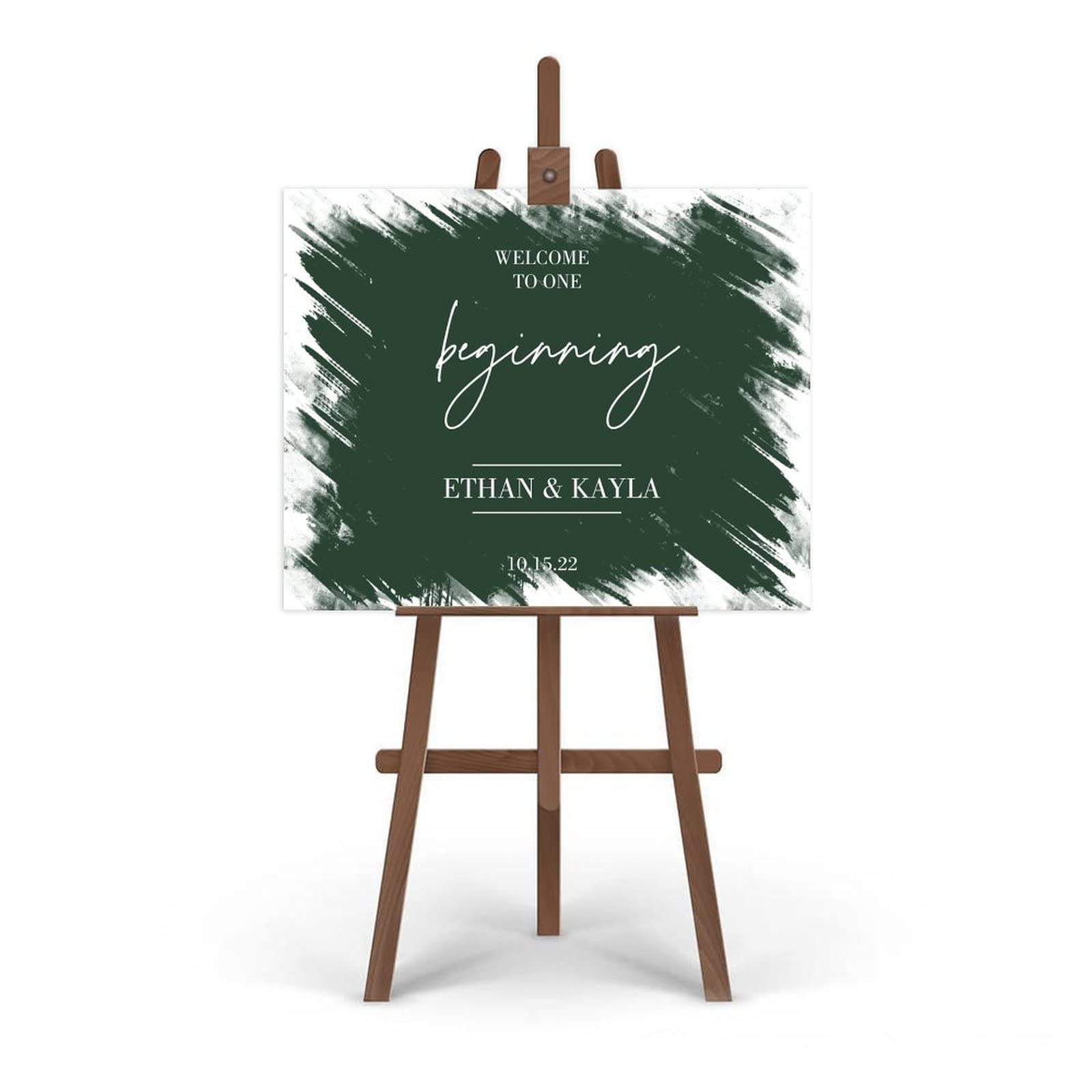 Panneau de calligraphie moderne avec inscription « Welcome » - Cadeau de pendaison de crémaillère - 45,7 x 61 cm